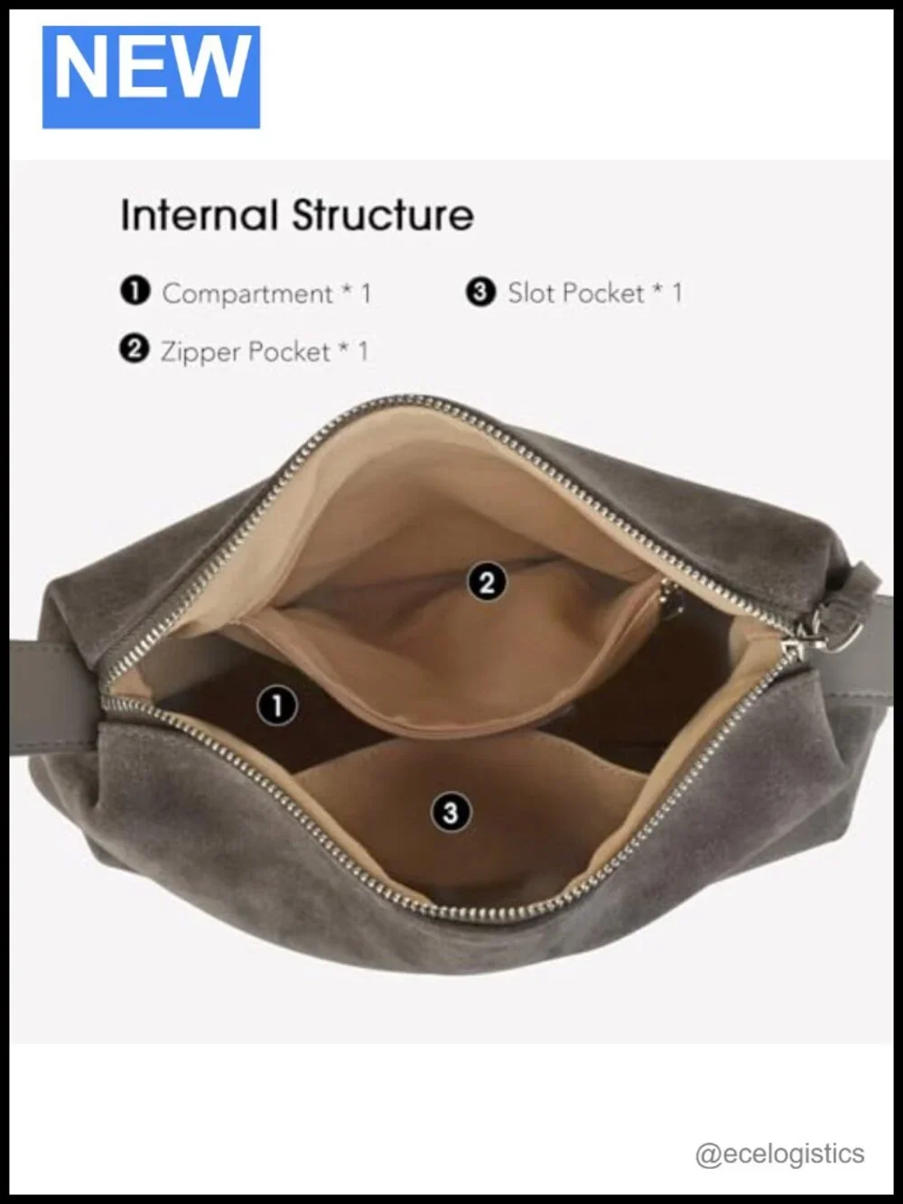 Premium Suede Leather Crossbody Bag | Women's Tote Hobo Purse